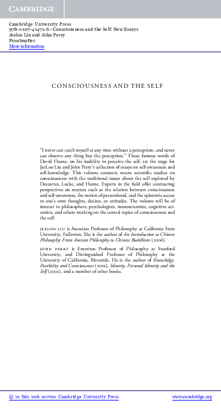 (PDF) Consciousness and the Self