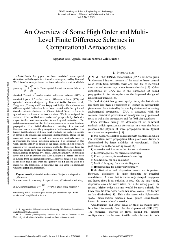 (PDF) An Overview Of Some High Order And Multi-Level Finite Difference ...