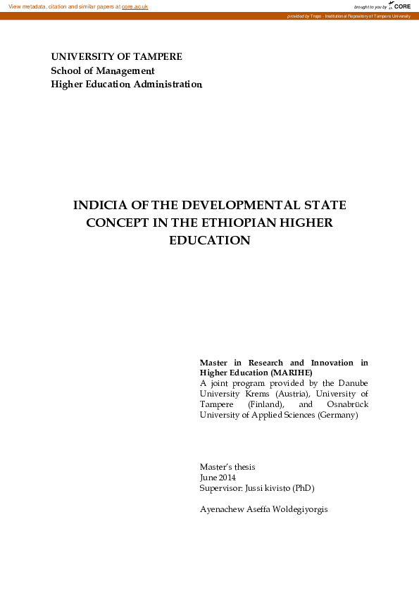 (PDF) Indicia of the developmental state concept in the Ethiopian ...
