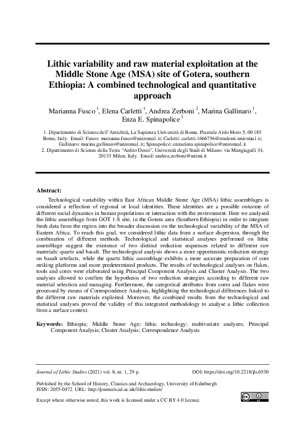 (PDF) Lithic variability and raw material exploitation at the Middle ...