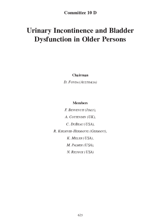(PDF) Urinary incontinence and bladder dysfunction in older persons