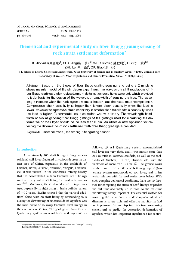 (PDF) Theoretical and experimental study on fiber Bragg grating sensing ...