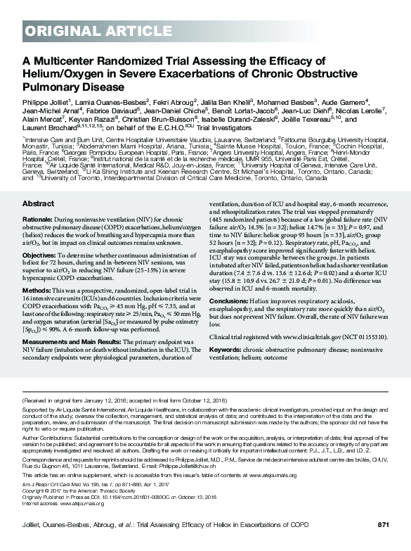 (PDF) A Multicenter Randomized Trial Assessing the Efficacy of Helium ...