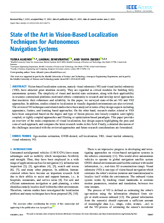 (PDF) State of the Art in Vision-Based Localization Techniques for ...