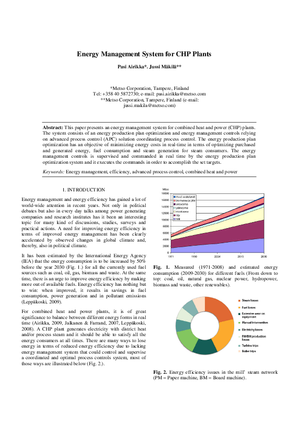 (PDF) Energy Management System for CHP Plants