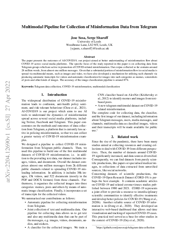 (PDF) Multimodal Pipeline for Collection of Misinformation Data from ...