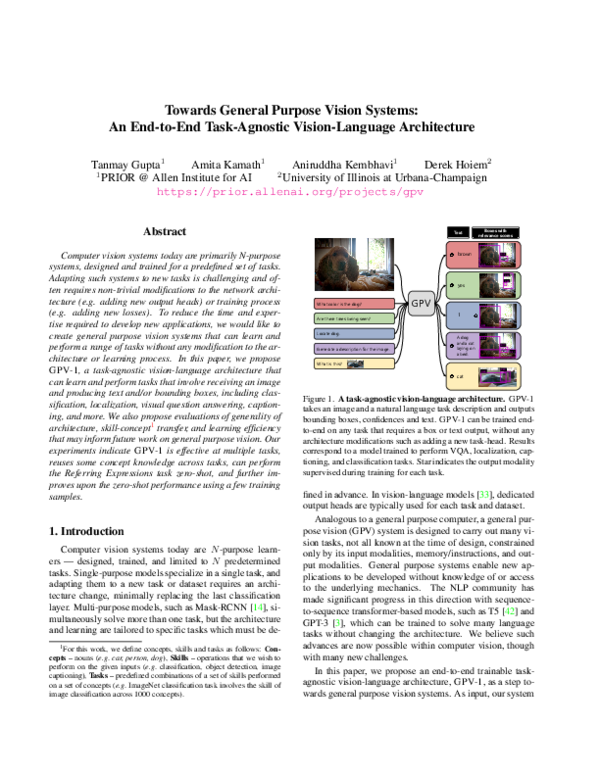 (PDF) Towards General Purpose Vision Systems
