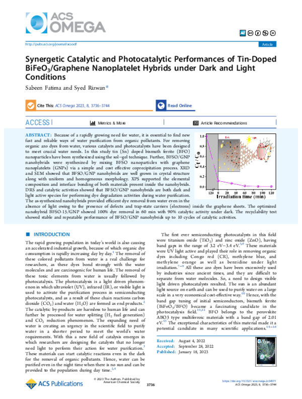 (PDF) Synergetic Catalytic and Photocatalytic Performances of Tin-Doped ...