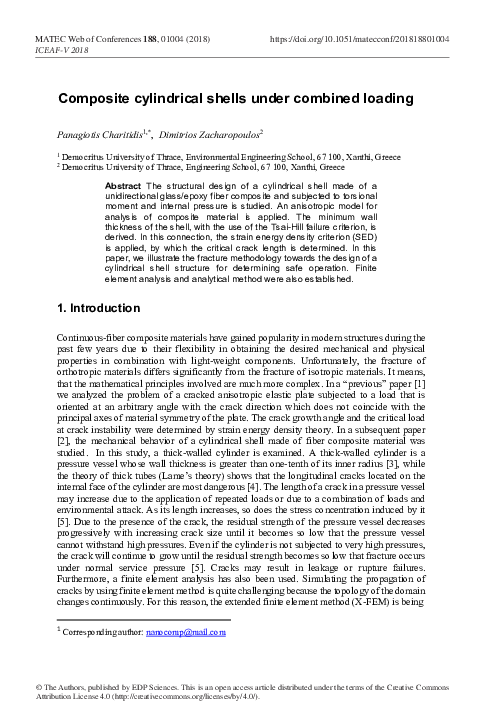 (PDF) Composite cylindrical shells under combined loading