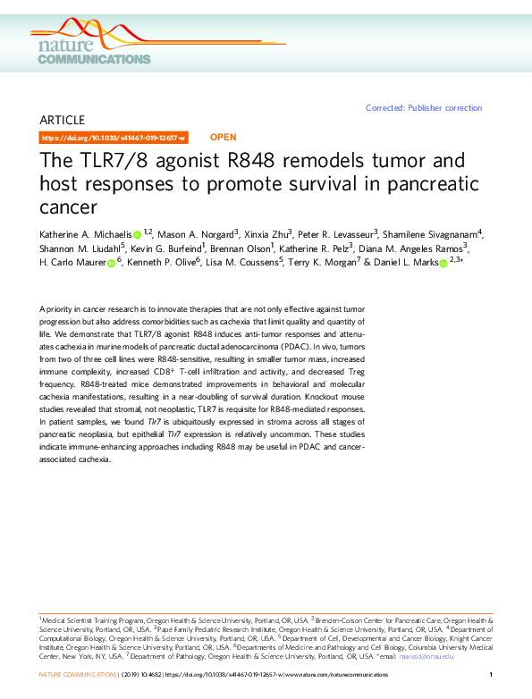 (PDF) The TLR7/8 agonist R848 remodels tumor and host responses to ...