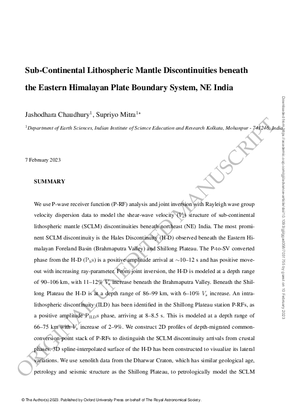 (PDF) Subcontinental lithospheric mantle discontinuities beneath the ...