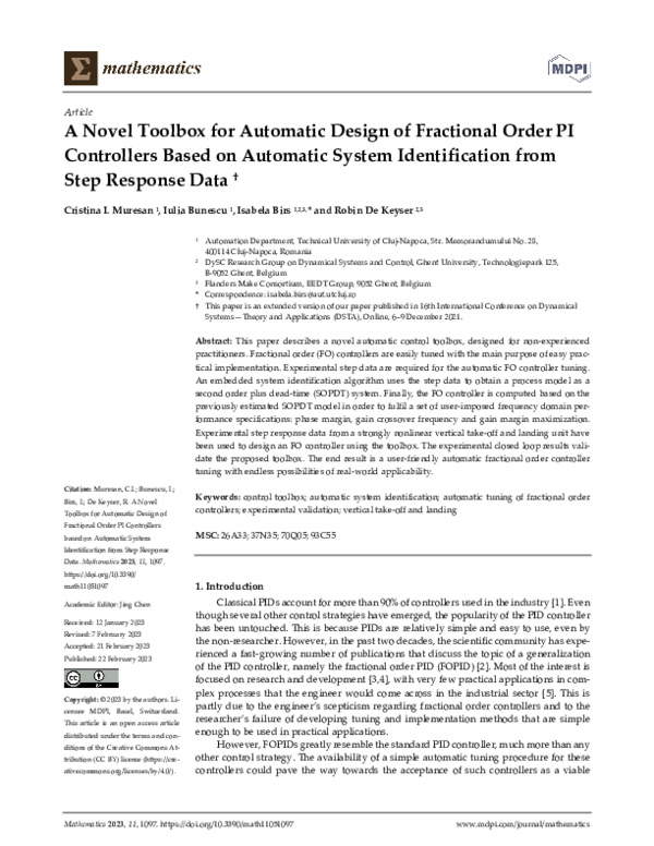 (PDF) A Novel Toolbox for Automatic Design of Fractional Order PI ...