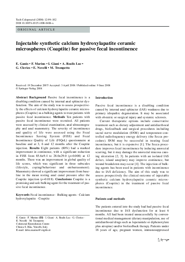 (PDF) Injectable synthetic calcium hydroxylapatite ceramic microspheres ...