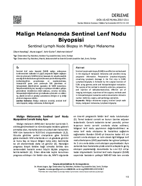 (PDF) Sentinel Lymph Node Biopsy in Malign Melanoma