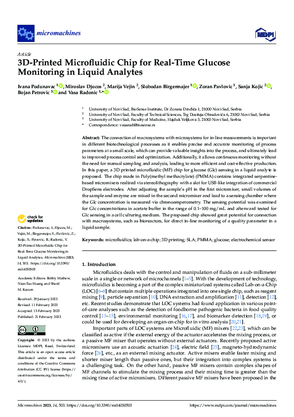 (PDF) 3D-Printed Microfluidic Chip for Real-Time Glucose Monitoring in ...