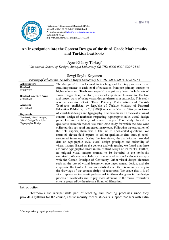 (PDF) An Investigation into the Content Designs of the third Grade ...