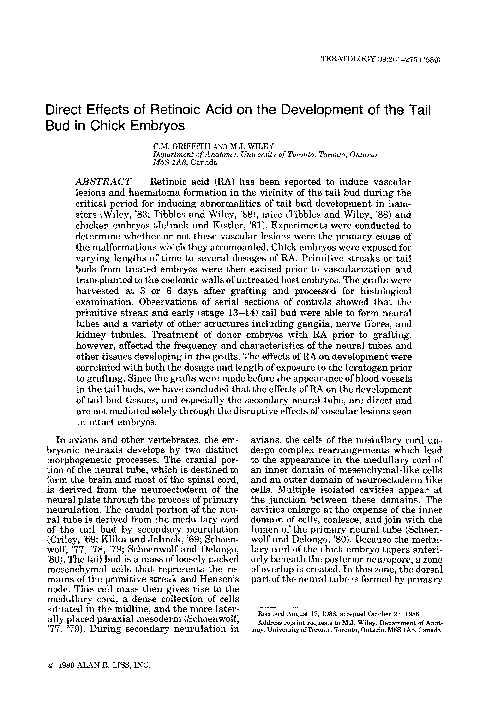 (PDF) Direct effects of retinoic acid on the development of the tail ...