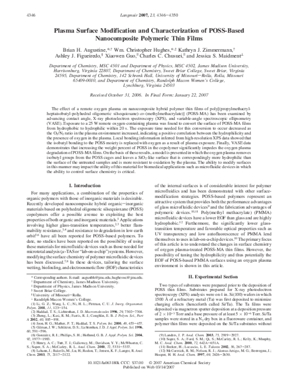 (PDF) Plasma surface modification and characterization of collagen ...