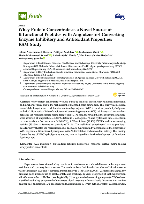 (PDF) Whey Protein Concentrate as a Novel Source of Bifunctional ...