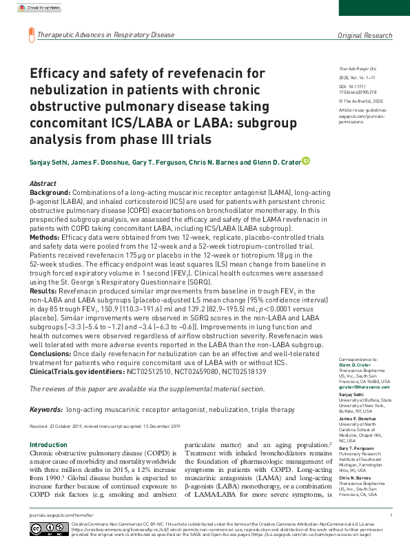 (PDF) Efficacy and safety of revefenacin for nebulization in patients ...