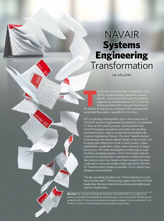 (PDF) NAVAIR Systems Engineering Transformation