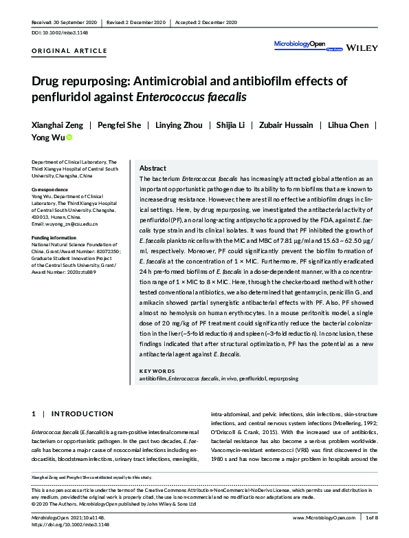 (PDF) Drug repurposing: Antimicrobial and antibiofilm effects of ...
