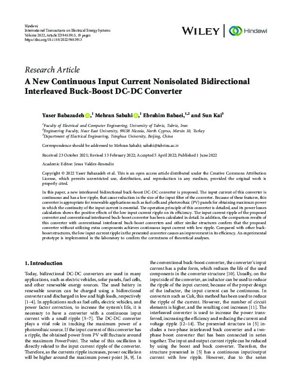 (PDF) A New Continuous Input Current Nonisolated Bidirectional ...
