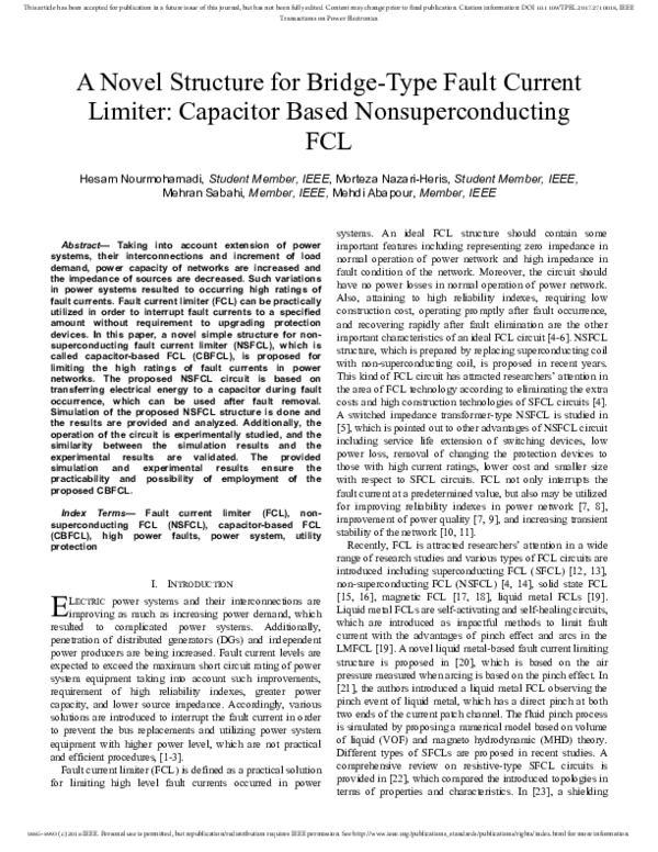 (PDF) A Novel Structure for Bridge-Type Fault Current Limiter ...