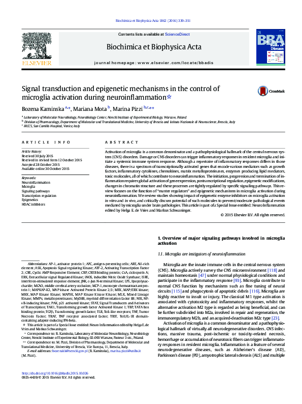 (PDF) Signal transduction and epigenetic mechanisms in the control of ...