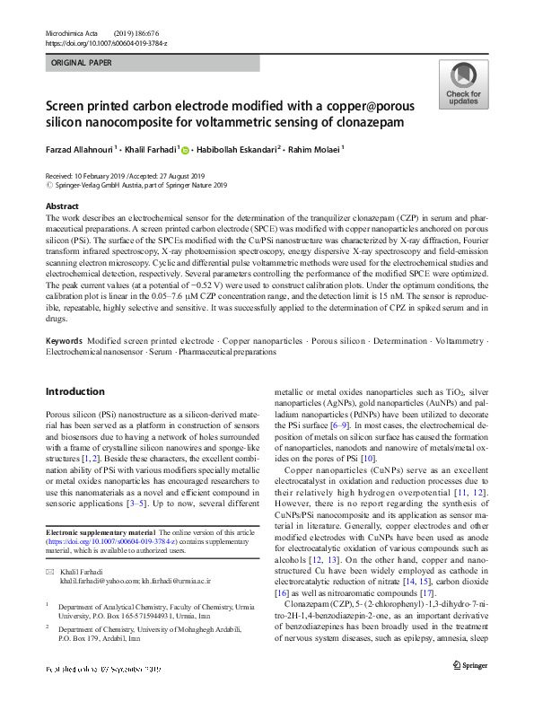 (PDF) Screen Printed Carbon Electrode Modified with Poly(L-Lactide ...