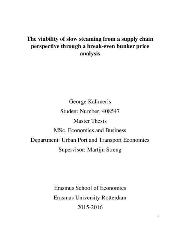 (PDF) The Viability of Slow Steaming From a Supply Chain Perspective ...
