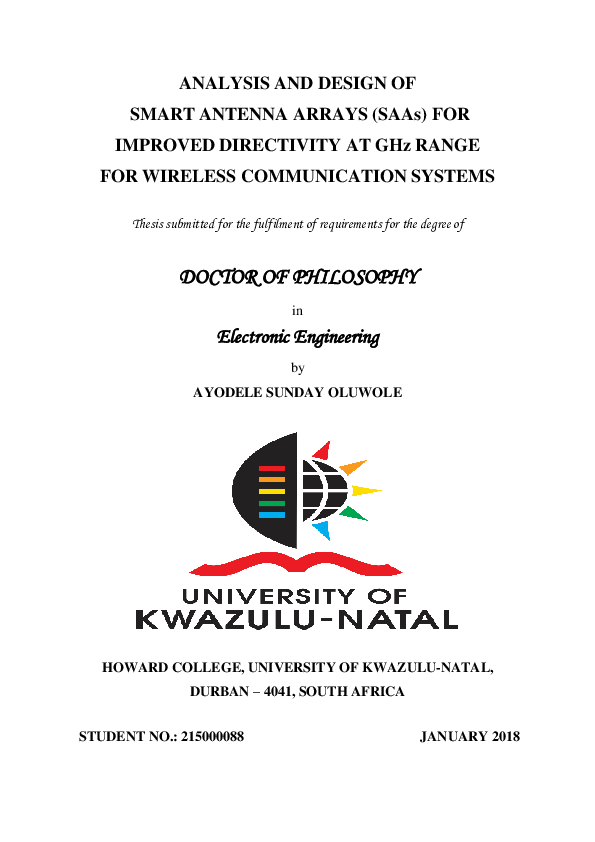 (PDF) Analysis and design of smart antenna arrays (SAAs) for improved ...