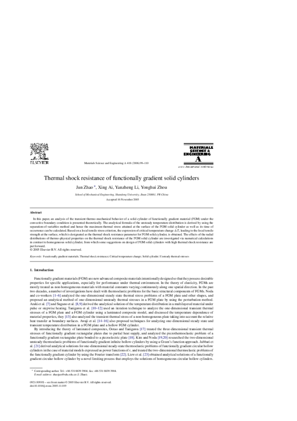 (PDF) Thermal shock resistance of functionally graded materials