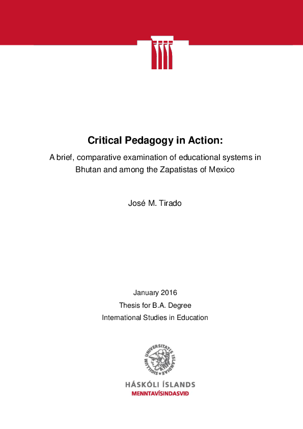 (PDF) Critical pedagogy in action : a brief, comparative examination of ...