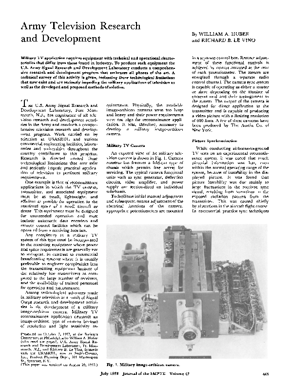 (PDF) Army Television Research and Development
