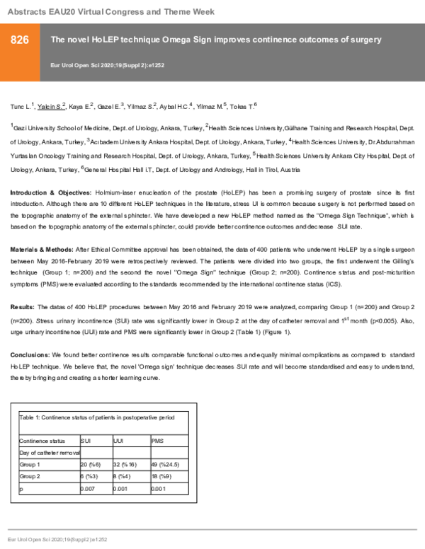 (PDF) The novel HoLEP technique Omega Sign improves continence outcomes ...