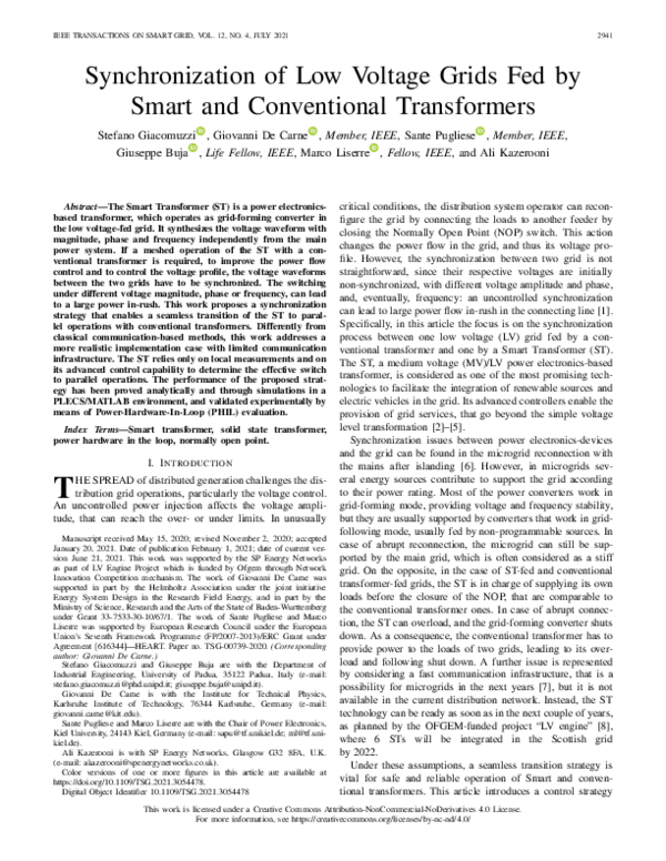 (PDF) Synchronization of Low Voltage Grids Fed by Smart and ...