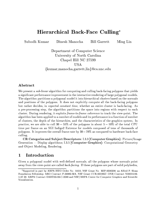 (PDF) Hierarchical back-face culling