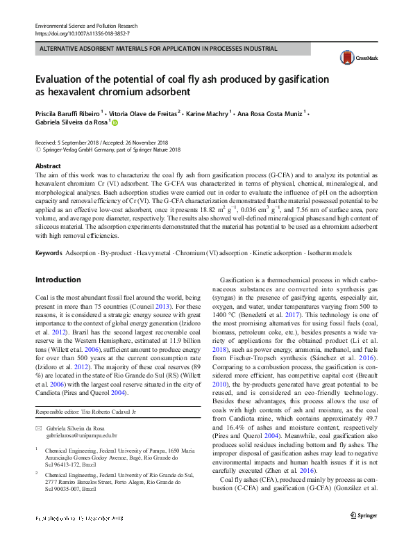 (PDF) Evaluation of the potential of coal fly ash produced by ...