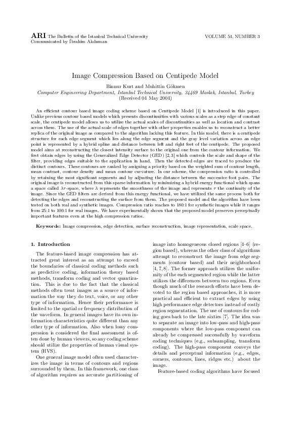 (PDF) Image compression based on Centipede Model