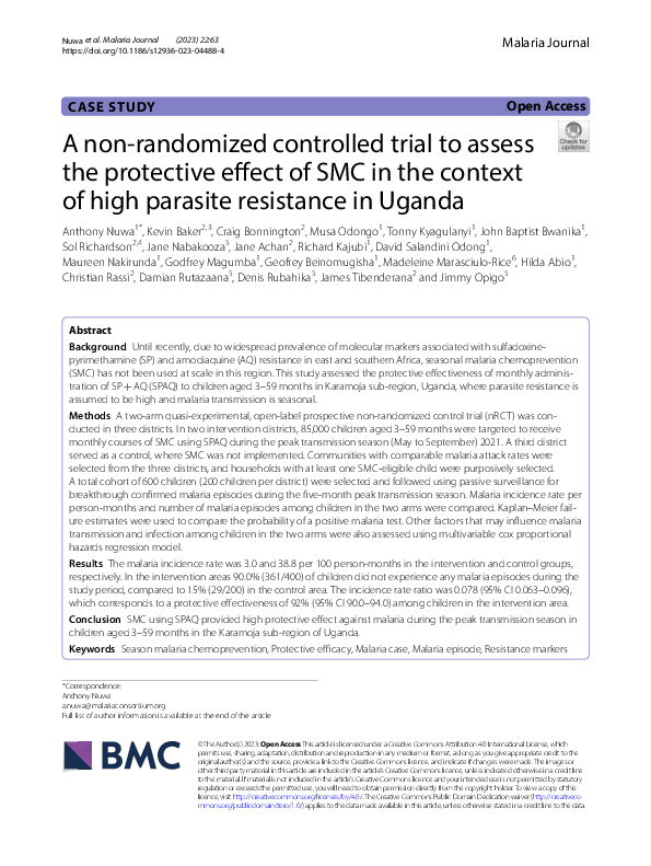 (PDF) A non-randomized controlled trial to assess the protective effect ...