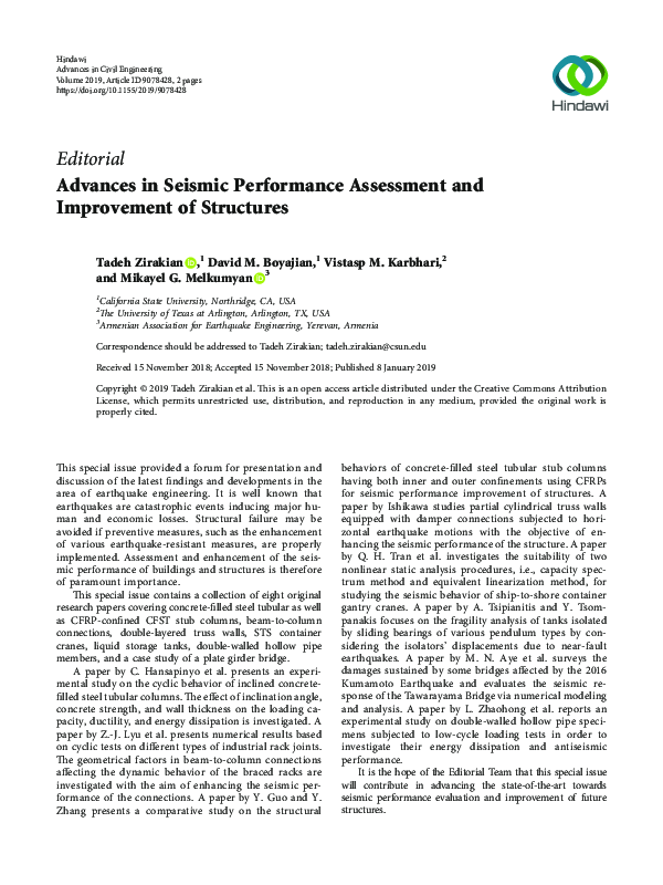 (PDF) Advances in Seismic Performance Assessment and Improvement of ...