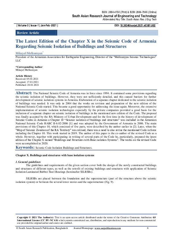 (PDF) The Latest Edition of the Chapter X in the Seismic Code of ...