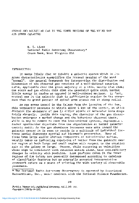 (PDF) Atomic and Molecular Gas in the Inner Regions of the Milky Way ...