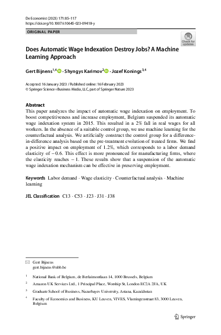 (PDF) Does Automatic Wage Indexation Destroy Jobs? A Machine Learning ...
