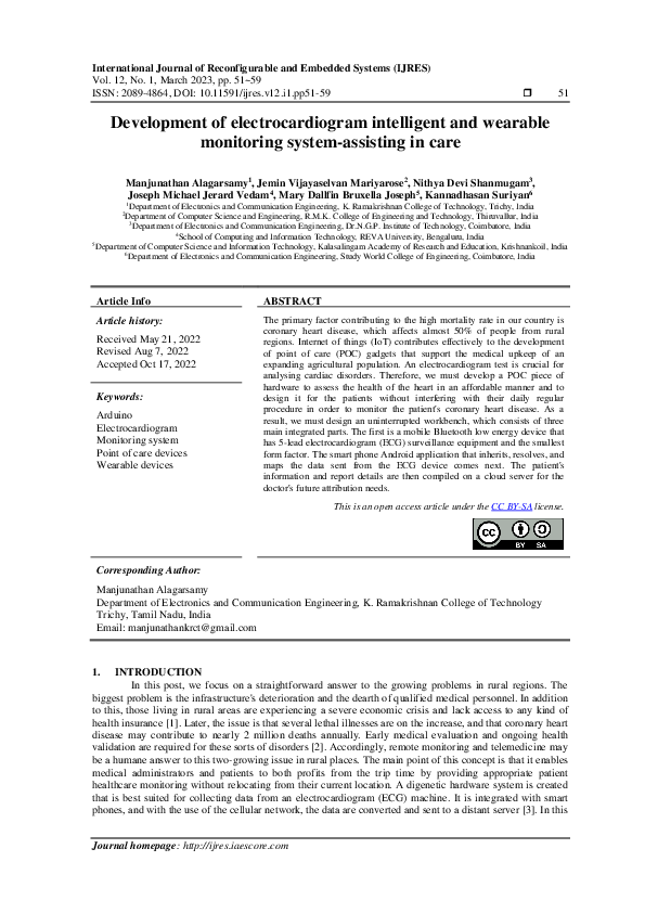 (PDF) Development of electrocardiogram intelligent and wearable ...
