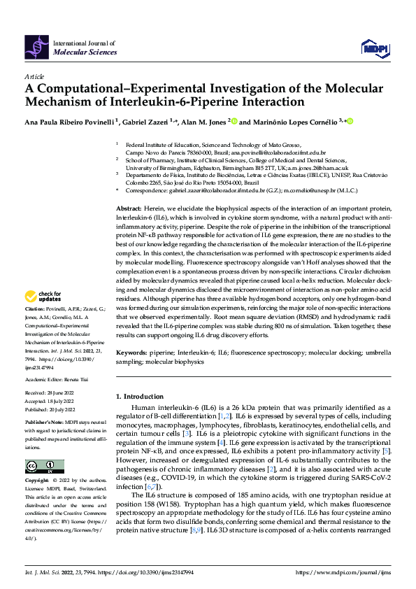 (PDF) A Computational–Experimental Investigation of the Molecular ...