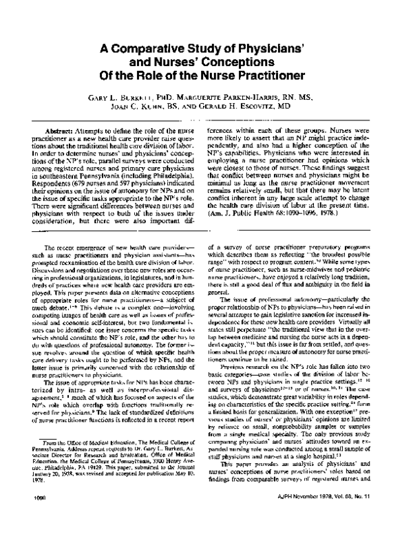 (PDF) A comparative study of physicians' and nurses' conceptions of the ...