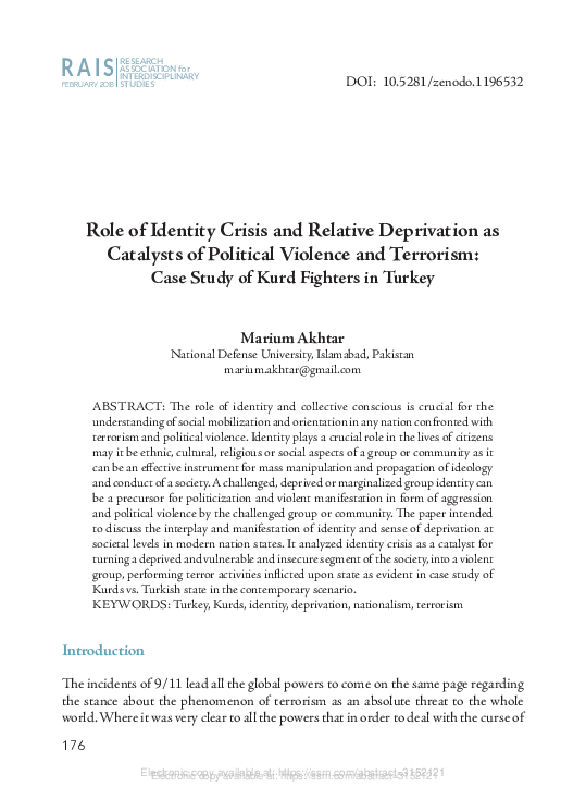 (PDF) Role of Identity Crisis and Relative Deprivation As Catalysts of ...