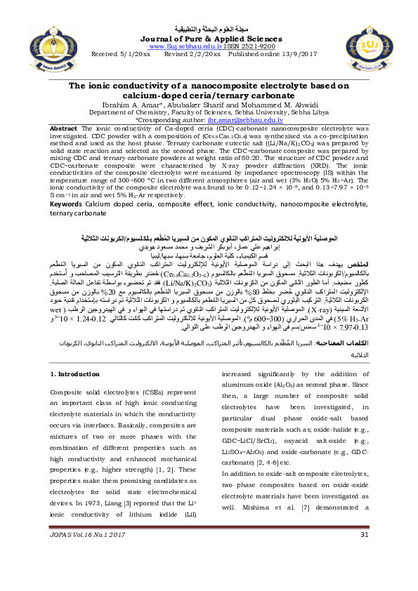 (PDF) The ionic conductivity of a nanocomposite electrolyte based on ...
